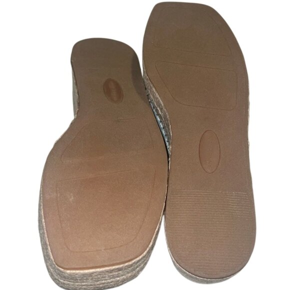 Anne Klein Crystal Denim Embellished Platform Espadrille Sandals Size 9.5 NIB - Picture 9 of 11